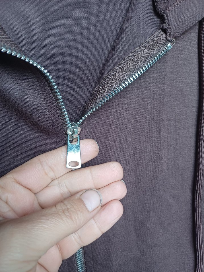 Kadın Kahverengi Fermuarlı Sweatshirt - Görsel 3