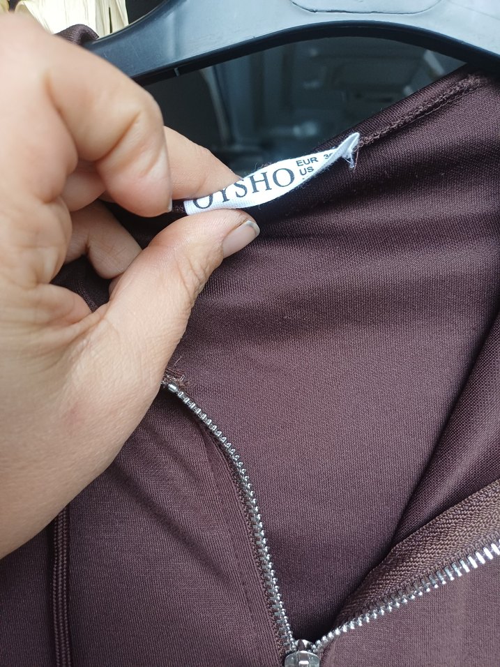 Kadın Kahverengi Fermuarlı Sweatshirt - Görsel 4