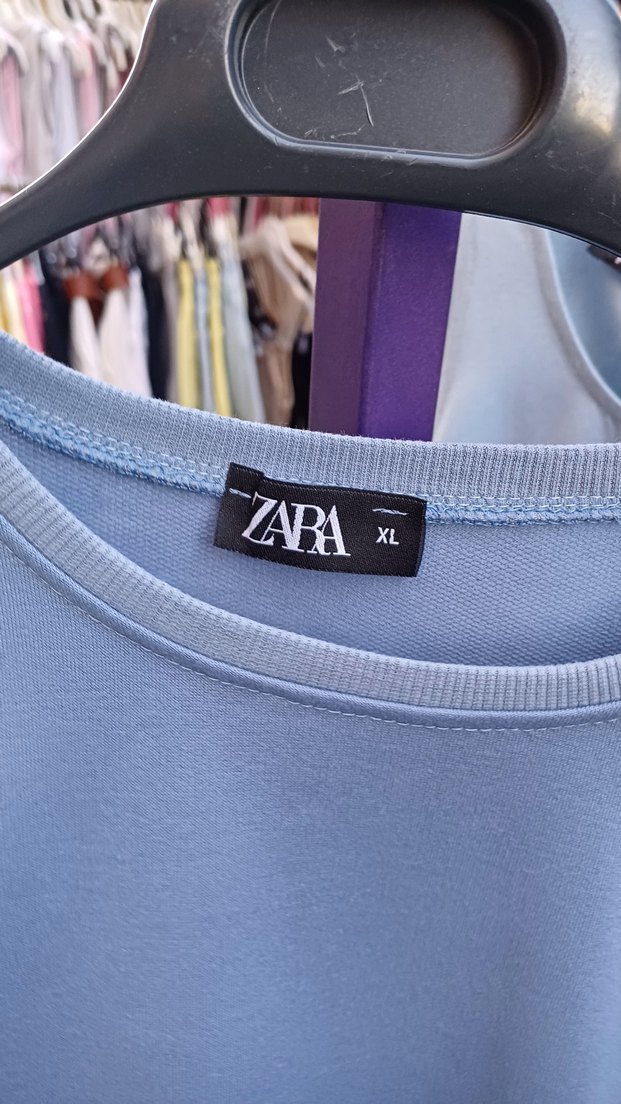 Mavi Erkek Oversize Tişört - Görsel 2