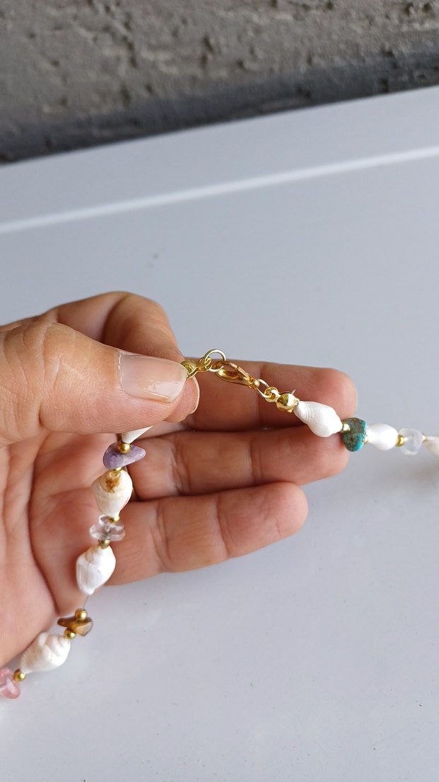 Bohem Çok Renkli Boncuklu Midi Kolye - Görsel 2