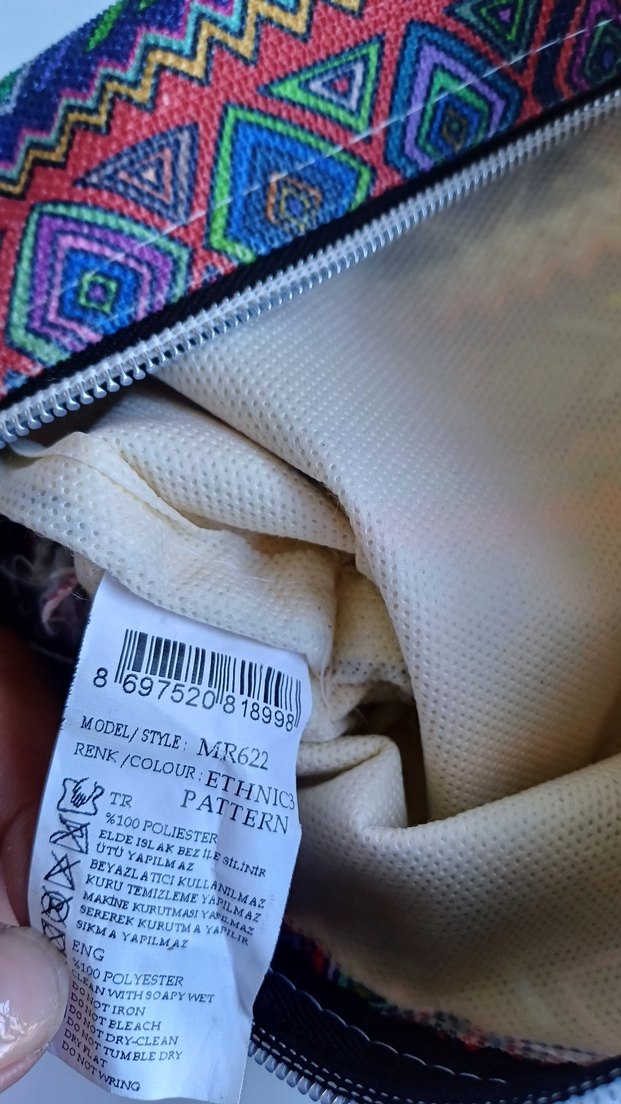 Renkli Bohem Fermuarlı Clutch Çanta - Görsel 4