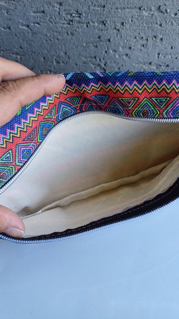 Renkli Bohem Fermuarlı Clutch Çanta - Görsel 3