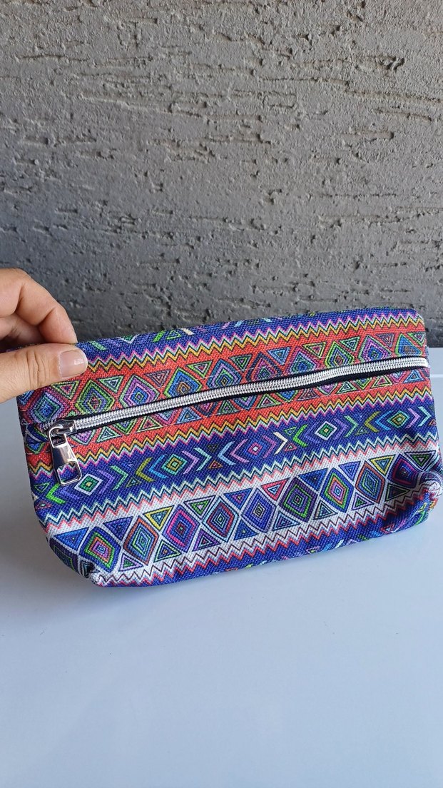 Renkli Bohem Fermuarlı Clutch Çanta - Görsel 2