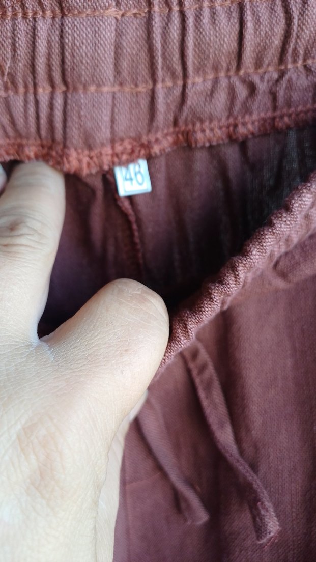 Kahverengi Kemerli Keten Kadın Bermuda Şort - Görsel 4