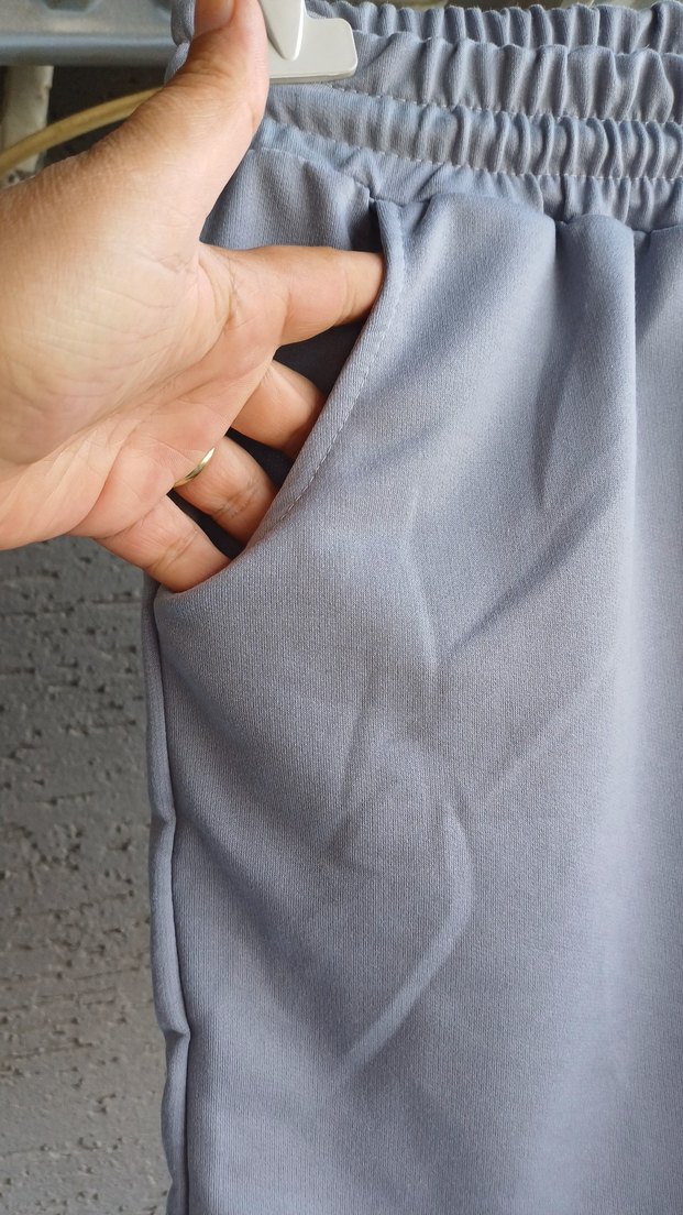 Gri Rahat Hamile Mini Şort - Görsel 3