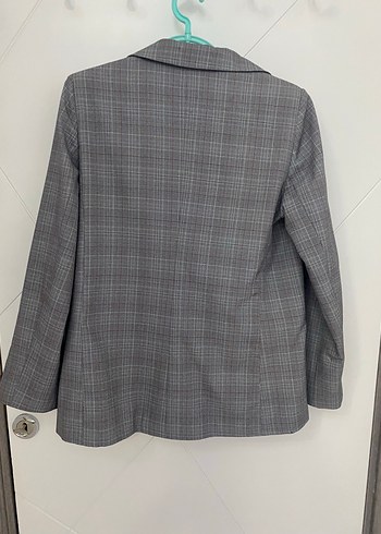 Trendyol & Milla Düğmeli Gri kareli Blazer