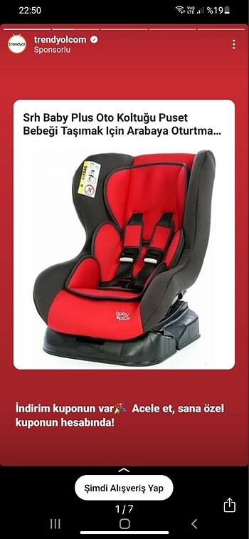 9- 18 kg Beden kırmızı Renk Baby plus oto koltugu