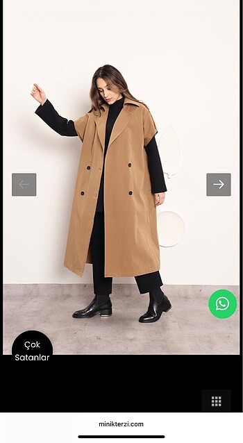diğer Beden Minikterzi oversize trençkot