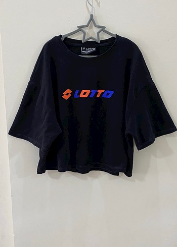 Lotto Siyah Oversize Tisort Crop