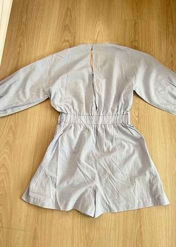 Zara Mavi Kadın Şort Tulum - Görsel 3