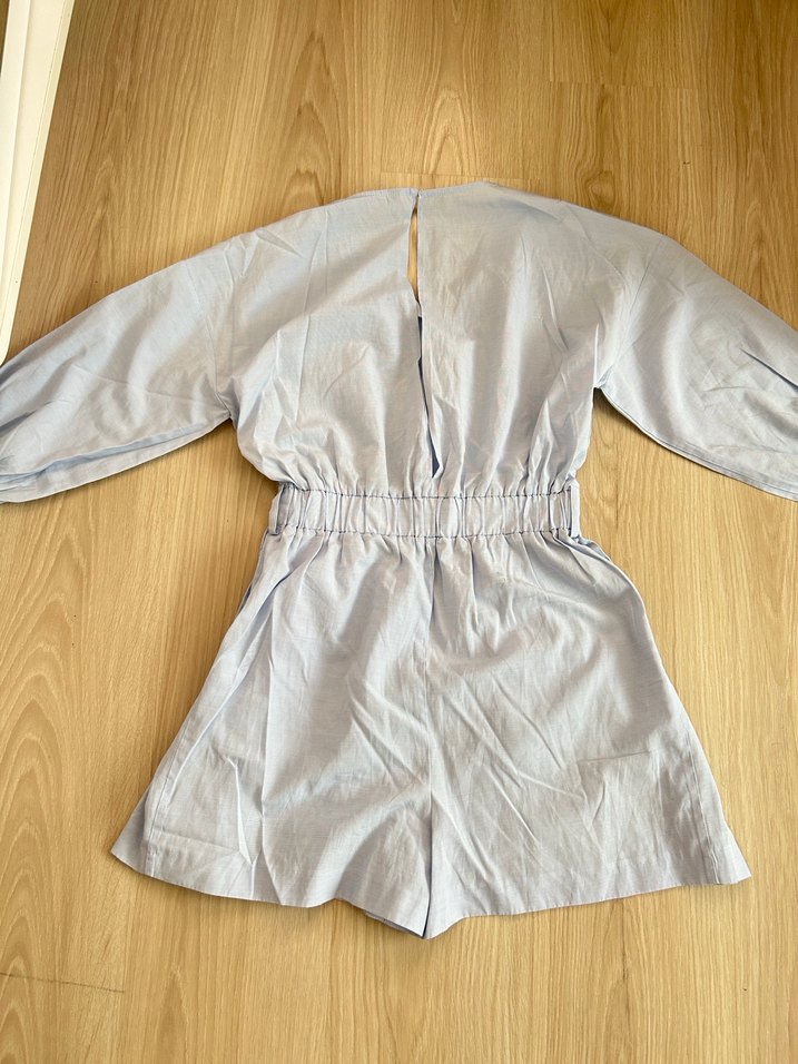 Zara Mavi Kadın Şort Tulum - Görsel 3