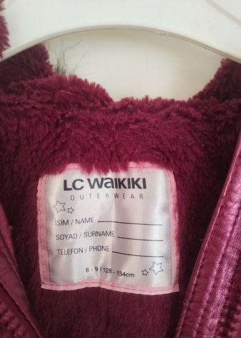 LC Waikiki Bordo Parlak Deri Kız Mont