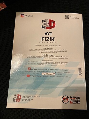  3D AYT FİZİK SORU BANKASI