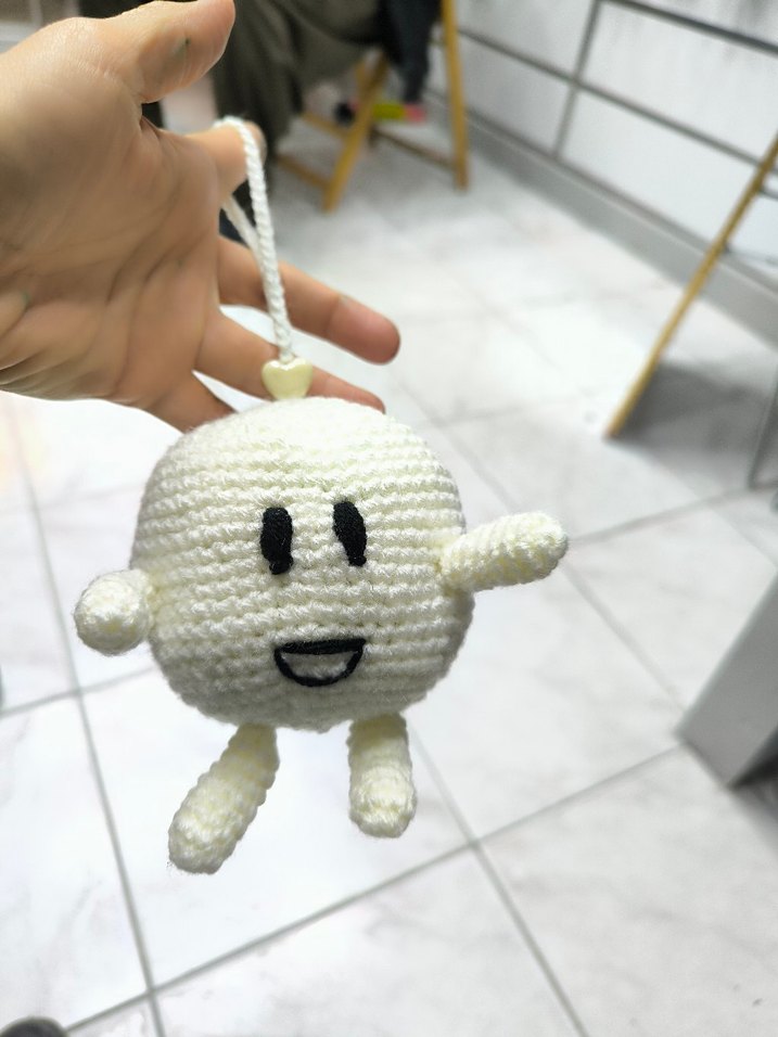 Beyaz Peluş Oyuncak Anahtarlık - Görsel 2