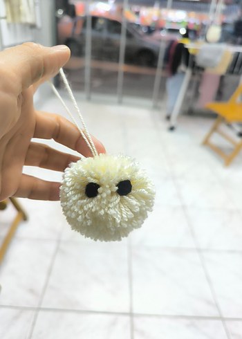 Beyaz Ponpon Peluş Oyuncak - Görsel 2