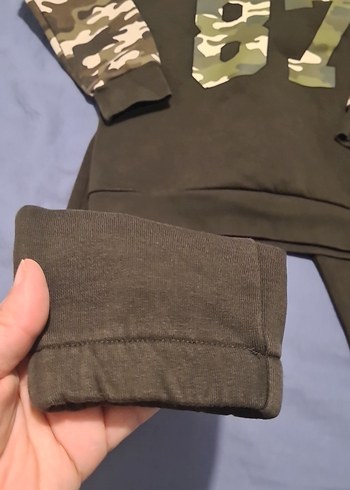 Kamuflaj Desenli Erkek Sweatshirt Kapüşonlu Takim - Görsel 2