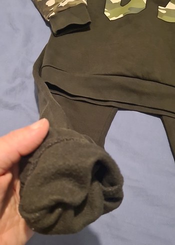 Kamuflaj Desenli Erkek Sweatshirt Kapüşonlu Takim - Görsel 3