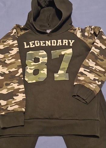 Kamuflaj Desenli Erkek Sweatshirt Kapüşonlu Takim - Görsel 5