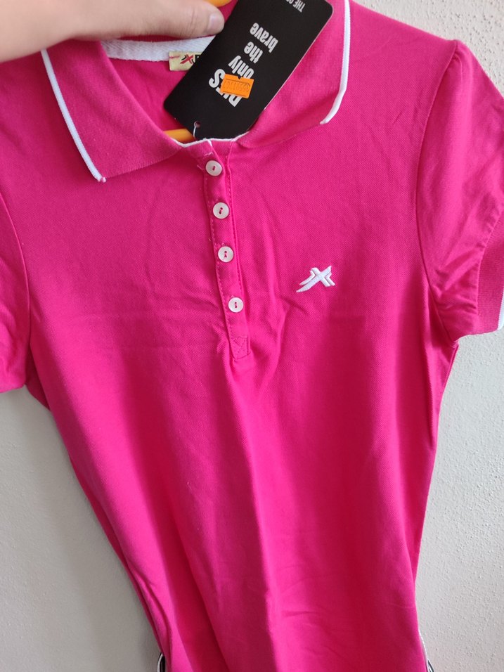 DIES Kadın Pembe Polo Tişört - Görsel 4