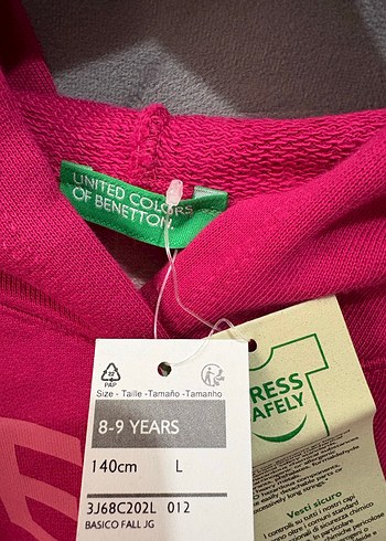 Renkli Baskılı Kız Çocuk Sweatshirt Benetton marka - Görsel 4