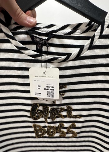 Kısa Kollu Çizgili Midi Elbise çocuk 11-13 yaş - Görsel 4