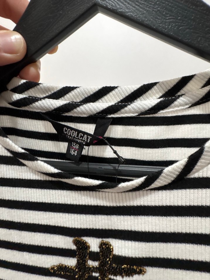 Kısa Kollu Çizgili Midi Elbise çocuk 11-13 yaş - Görsel 3