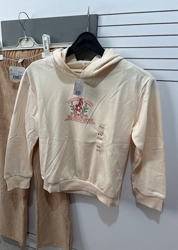 Nakışlı Bej Kadife Kız Çocuk Eşofman Takımı - Görsel 2