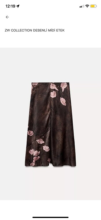 Zara çiçek desenli etek