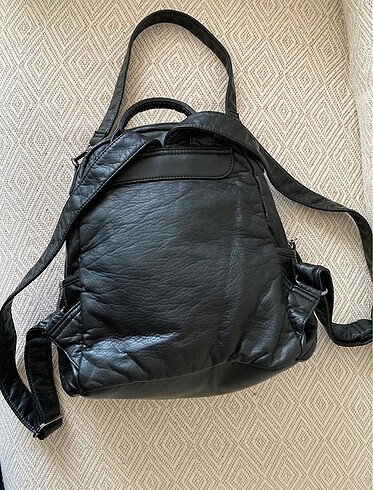 Yıkanmış Özel Dokulu Deri Sırt/Omuz Çantası - Görsel 2