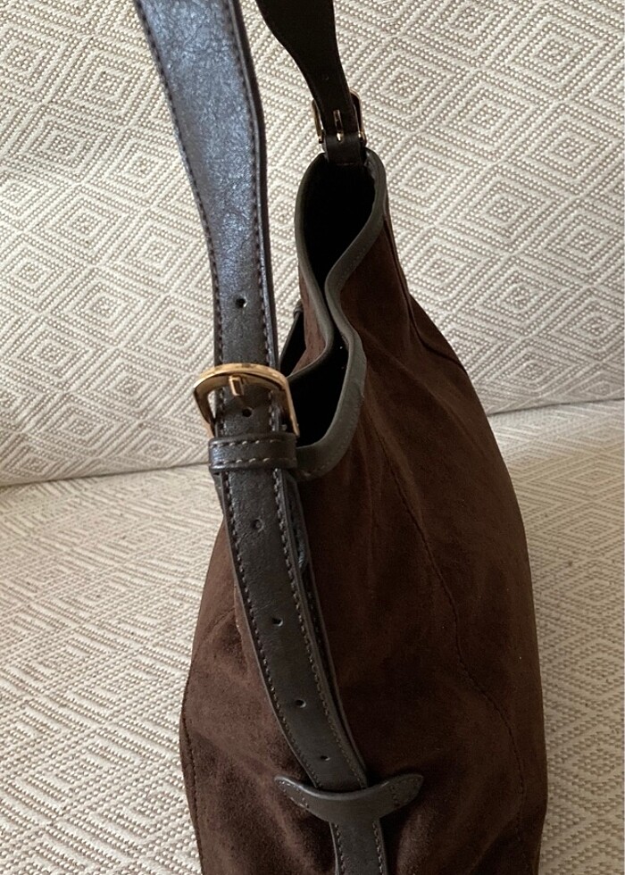 Süet Ayarlanabilir Omuz Çantası - Görsel 3