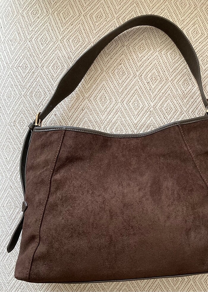 Süet Ayarlanabilir Omuz Çantası - Görsel 2