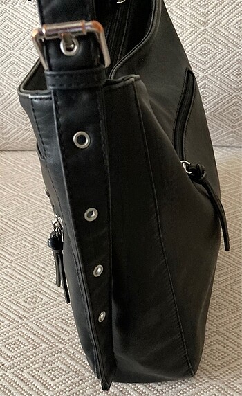 Yıkanmış Deri Ayarlanabilir sonuz Çantası - Görsel 4