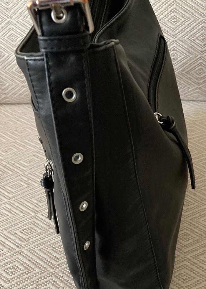 Yıkanmış Deri Ayarlanabilir sonuz Çantası - Görsel 4