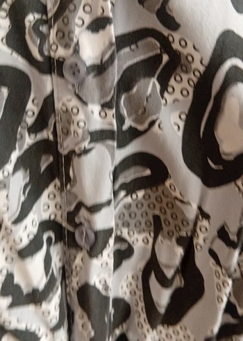 Bohem Desenli Gri Keten Uzun Tunik - Görsel 5