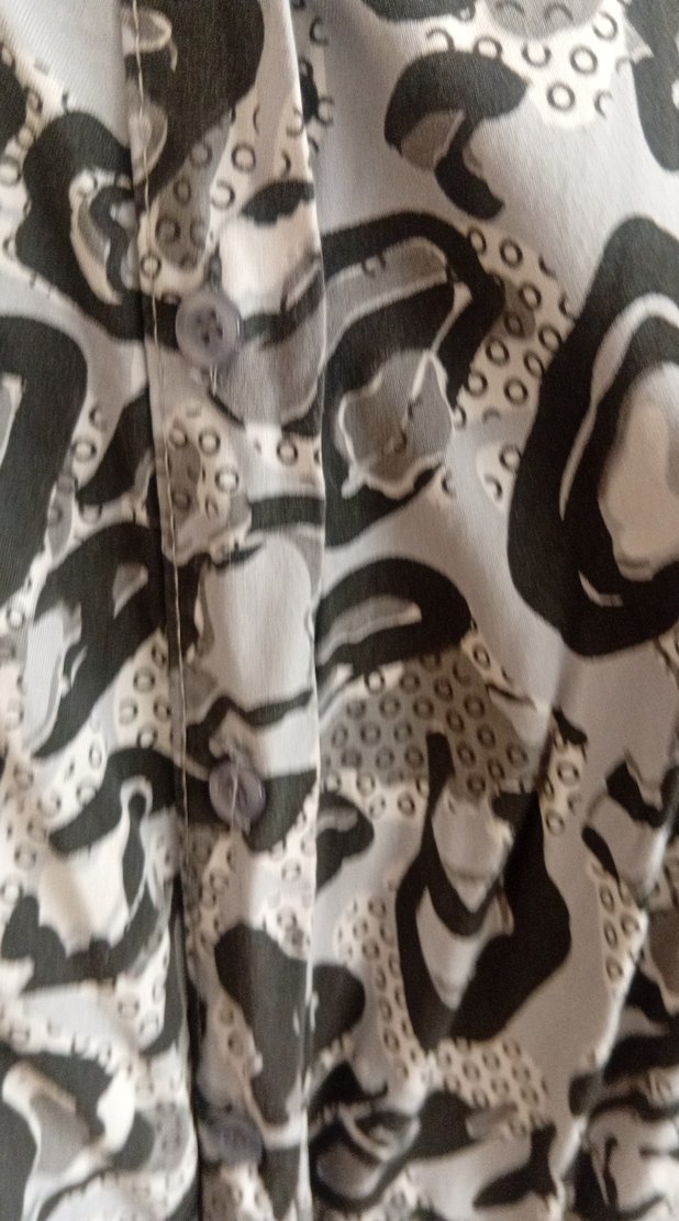 Bohem Desenli Gri Keten Uzun Tunik - Görsel 5