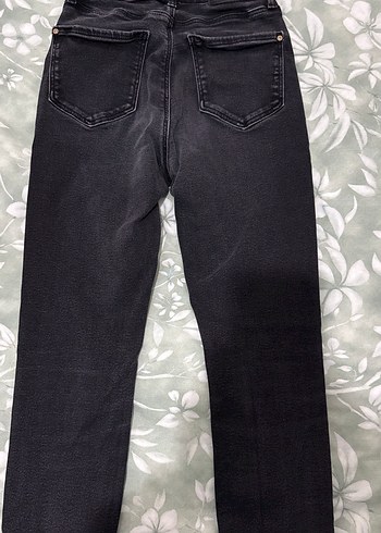 Gri Fermuarlı Kadın Denim Pantolon - Görsel 3