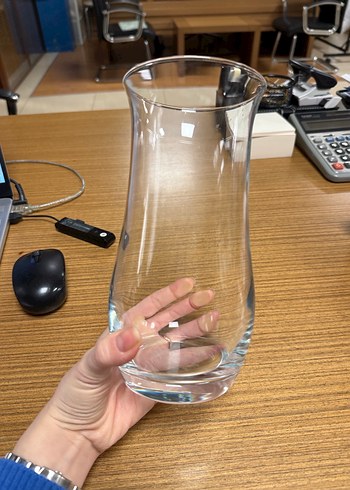 Şeffaf Parlak Cam Vazo - Görsel 2