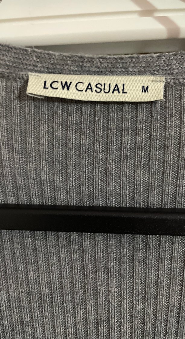 Gri Uzun Kollu Hırka - Görsel 2