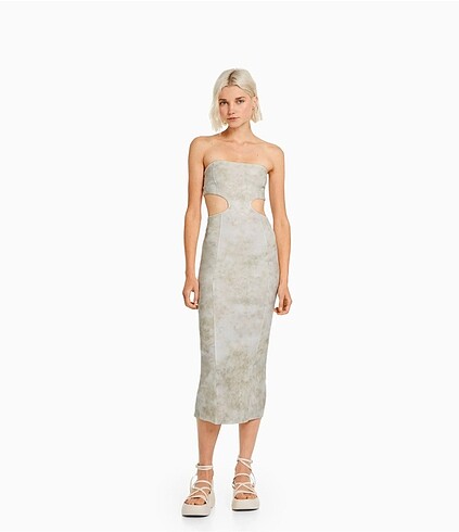 BERSHKA midi elbise
