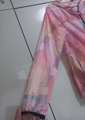 Kadın Pembe Uzun Kollu Fermuarlı Yağmurluk - Görsel 3