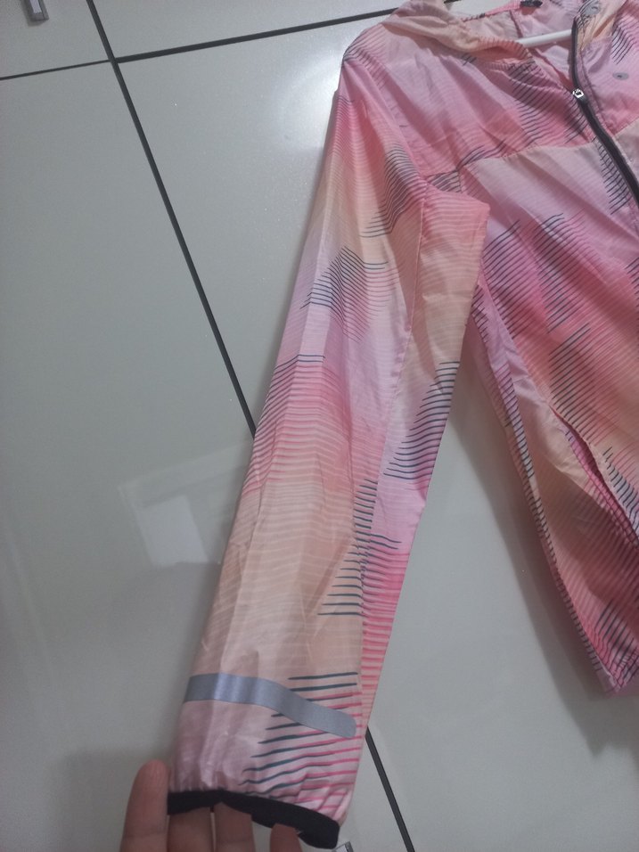 Kadın Pembe Uzun Kollu Fermuarlı Yağmurluk - Görsel 3