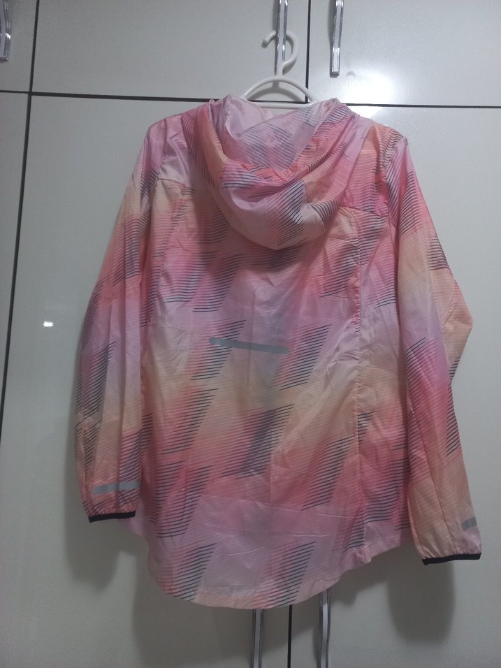 Kadın Pembe Uzun Kollu Fermuarlı Yağmurluk - Görsel 4