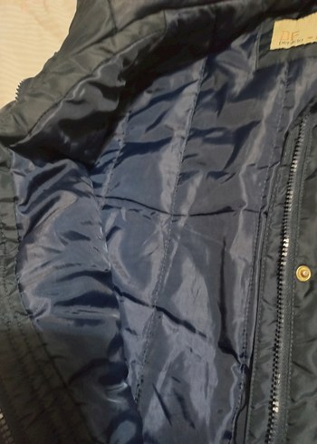 Defacto Lacivert Kapüşonlu Fermuarlı Kadın Kışlık Mont - Görsel 5