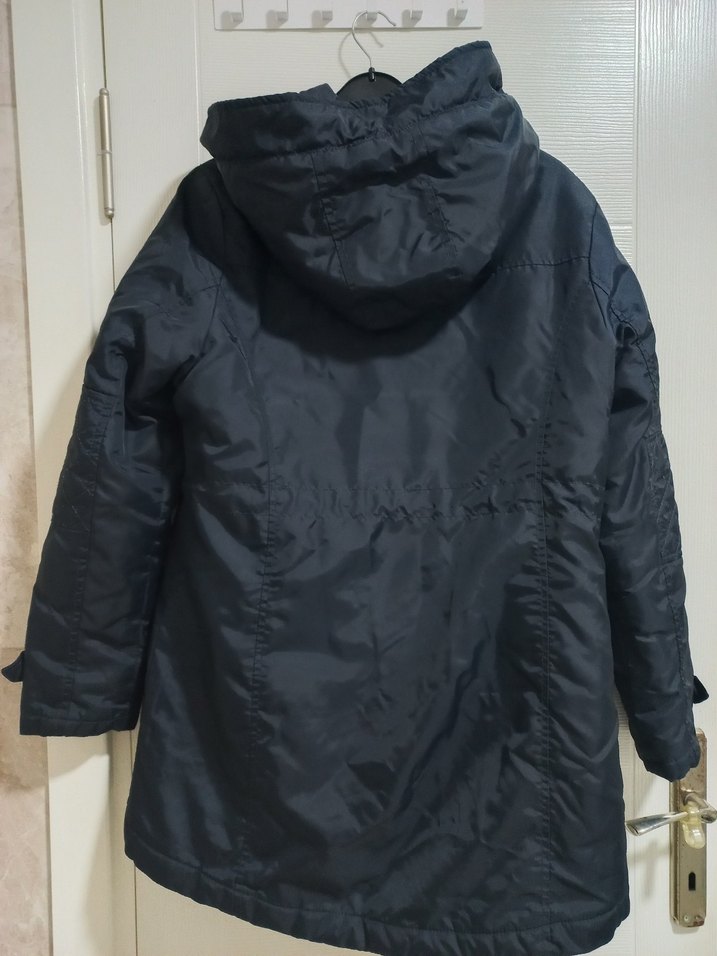 Defacto Lacivert Kapüşonlu Fermuarlı Kadın Kışlık Mont - Görsel 4