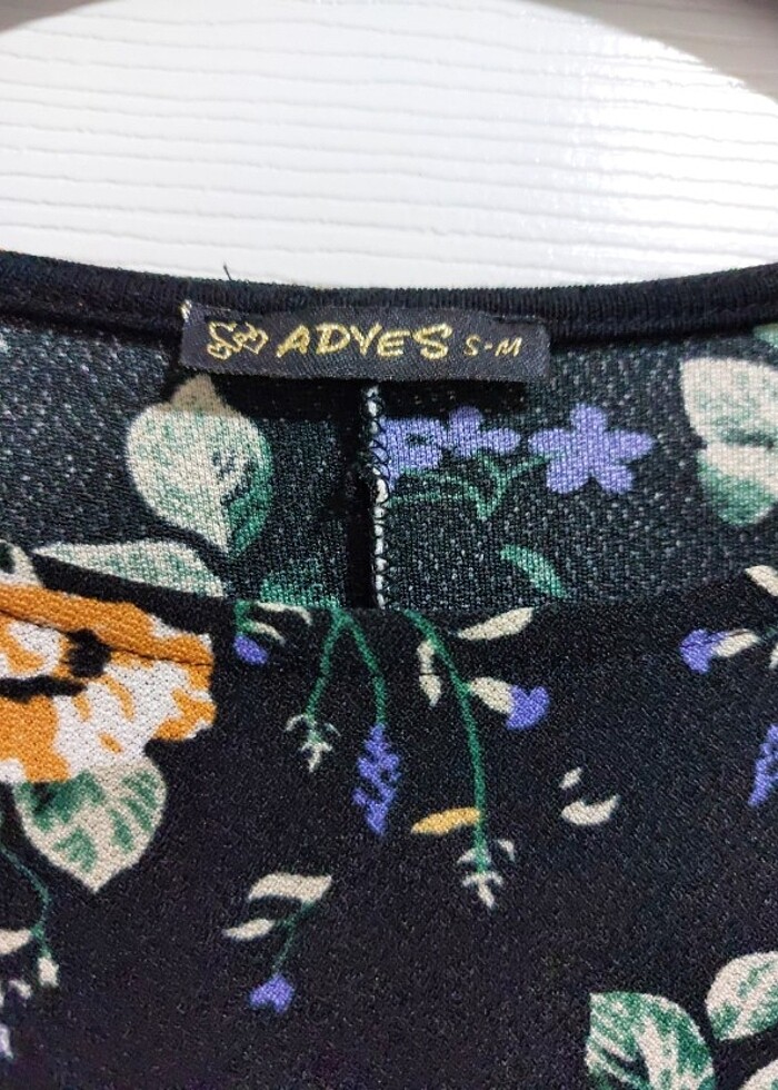 Uzun Kollu Çiçekli Elbise - Görsel 2