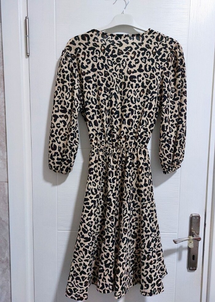Leopar Desenli Elbise - Görsel 3