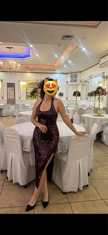 Pullu abiye elbise