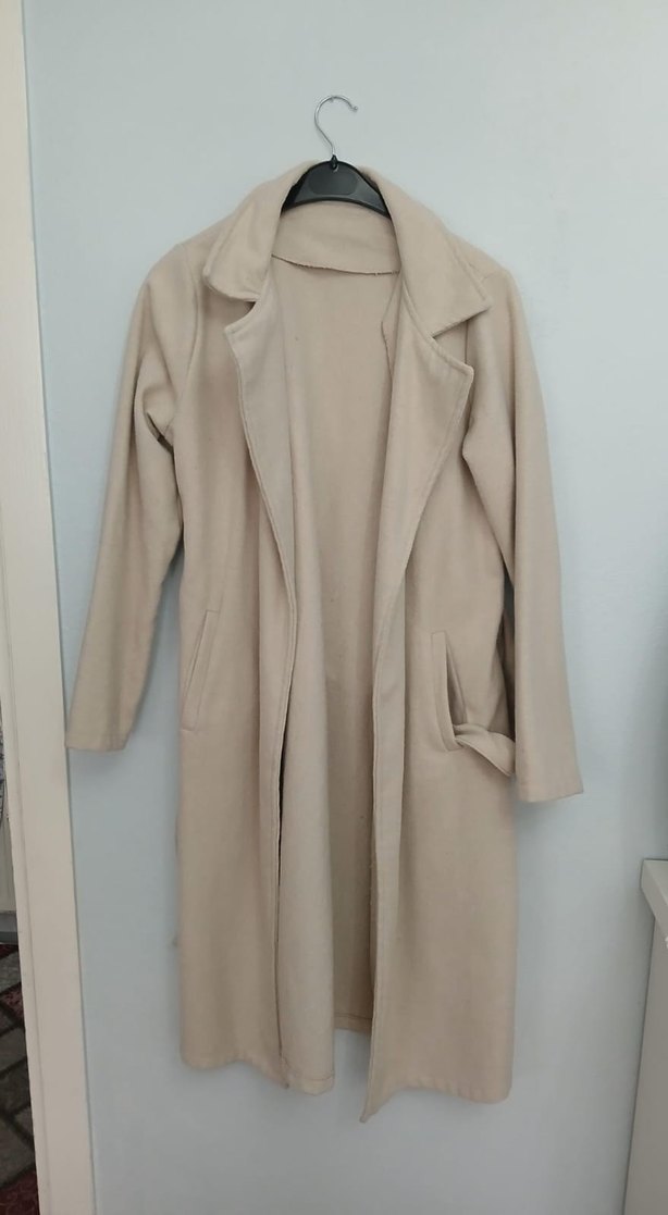 Bej Uzun Kadın Kaban 38-40beden,1 kez ğiyildi - Görsel 2