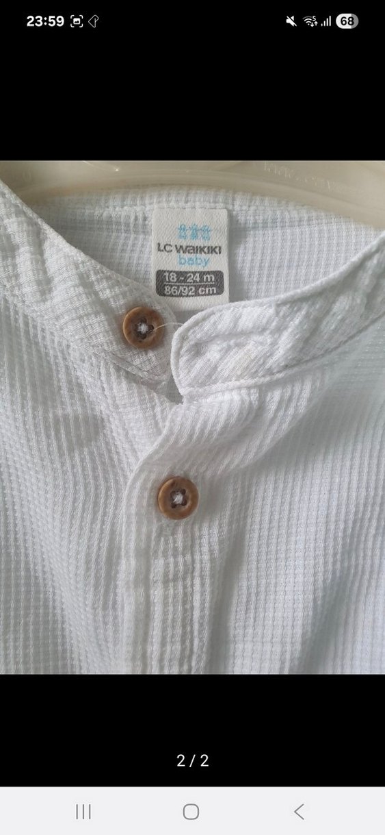 Erkek Çocuk Beyaz Keten Gömlek - Görsel 2