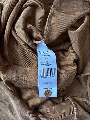 36 Beden camel Renk Quzu Elbise